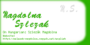 magdolna szlezak business card