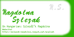 magdolna szlezak business card